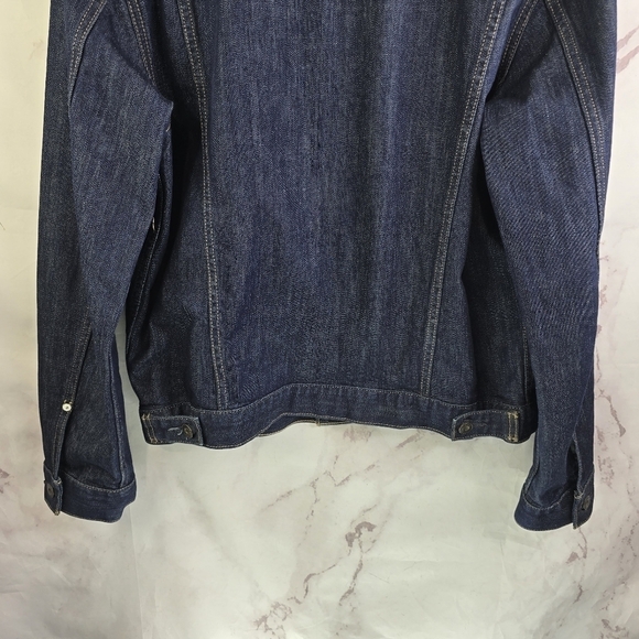 Bonobos Denim Jacket Mens Size Large Dark Wash The Jean Trucker Indigo - Picture 7 of 13